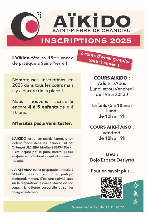 Reprise de l'Aïkido