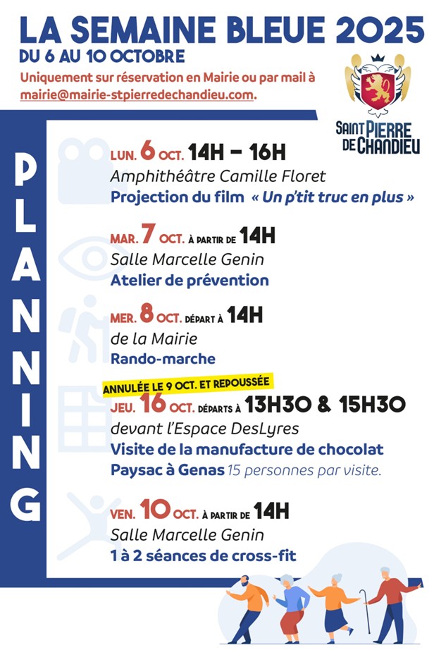 Planning de la Semaine Bleue 2025