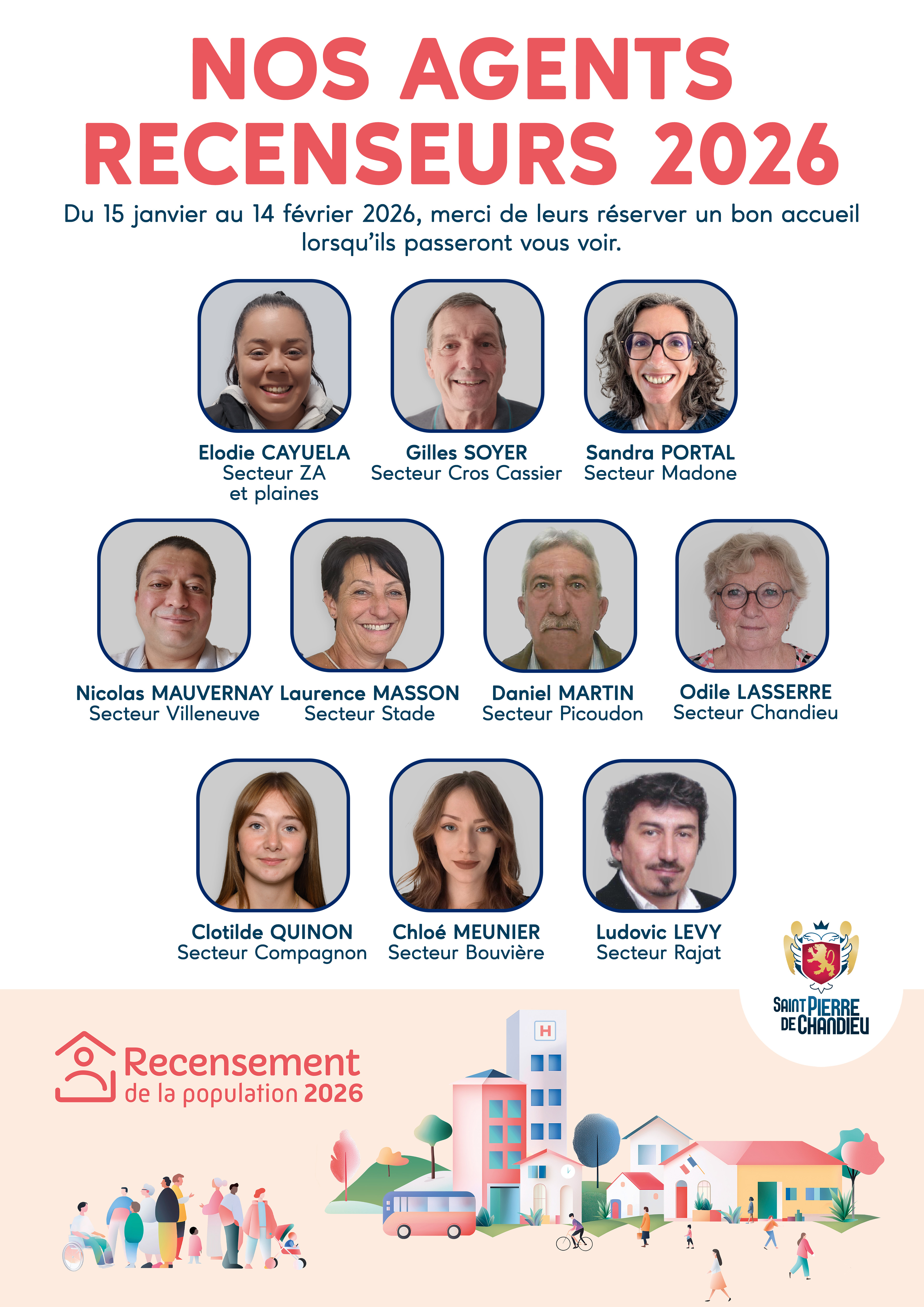 Nos agents recenseurs 2026