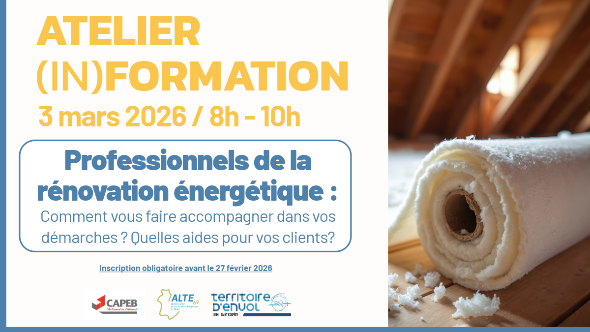 Professionnels de la rénovation énergétique, participez au prochain atelier économique de la CCEL 